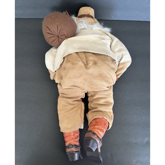 Vintage Cowboy Santa Claus Sitting Down With Cactus & Lamp- 18" - Picture 4 of 9